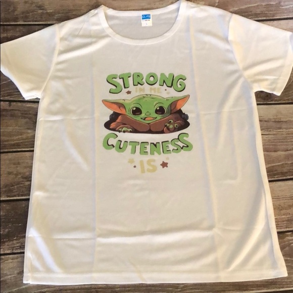 Star Wars Baby Yoda Strong In Me Cuteness Is T, L - Picture 1 of 3